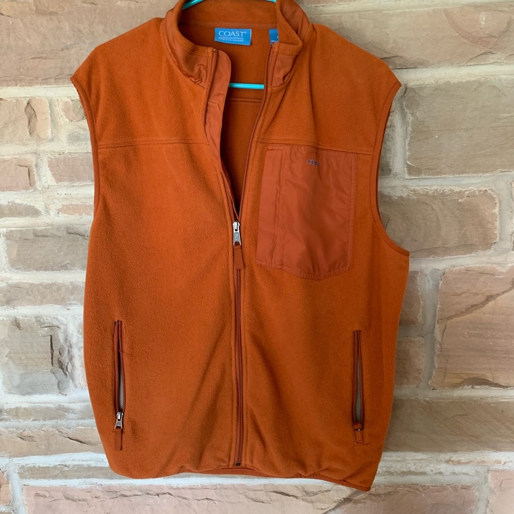 Coast Apparel Orange Fleece Vest